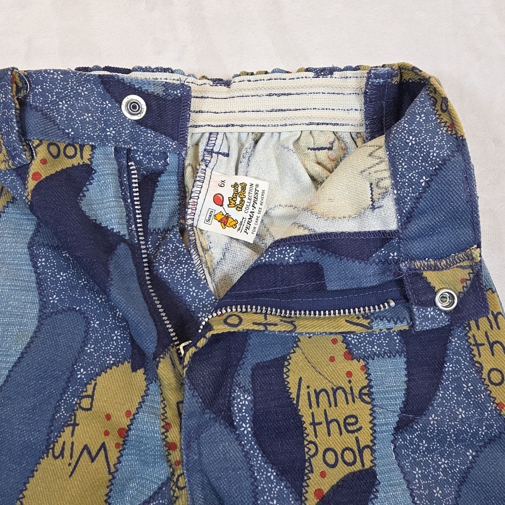 Vintage Kids Winnie The Pooh Pants Kids 6X Disney Sears 70's 80's Flare Leg - Picture 9 of 12
